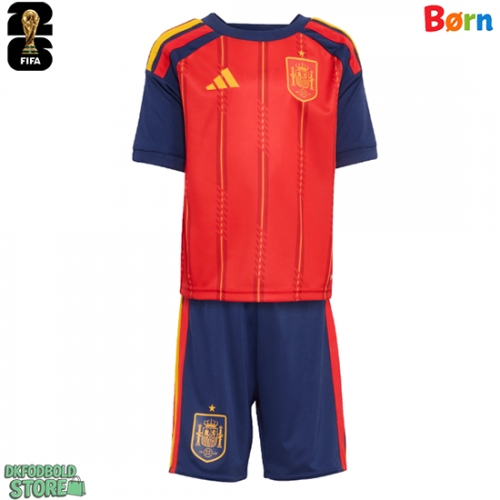 Spanien Replika Babytøj Hjemmebanesæt Børn VM 2026 Kortærmet (+ Korte bukser)